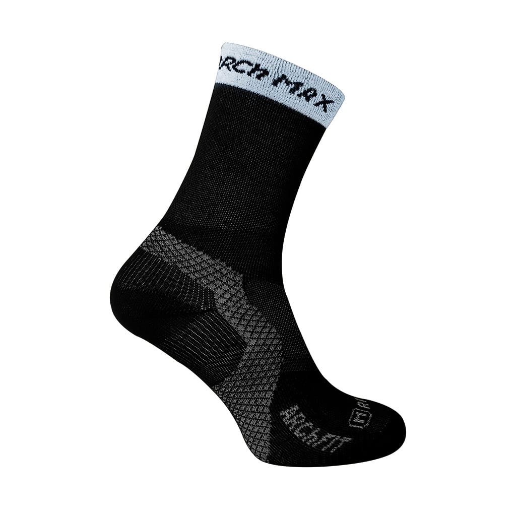 Calcetín deportivo transpirable Archfit Trail Run Medium Cut Black - ARCh MAX